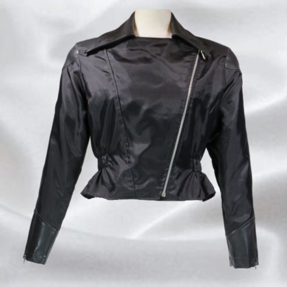 Starlette Paris Black Moto Jacket in Size Medium - Picture 2 of 7